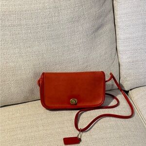 Vintage Coach NYC Red Dinky crossbody bag